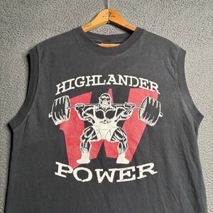 Vintage World Gym Style Shirt Tank Top Bodybuilding Powerhouse Mens Large